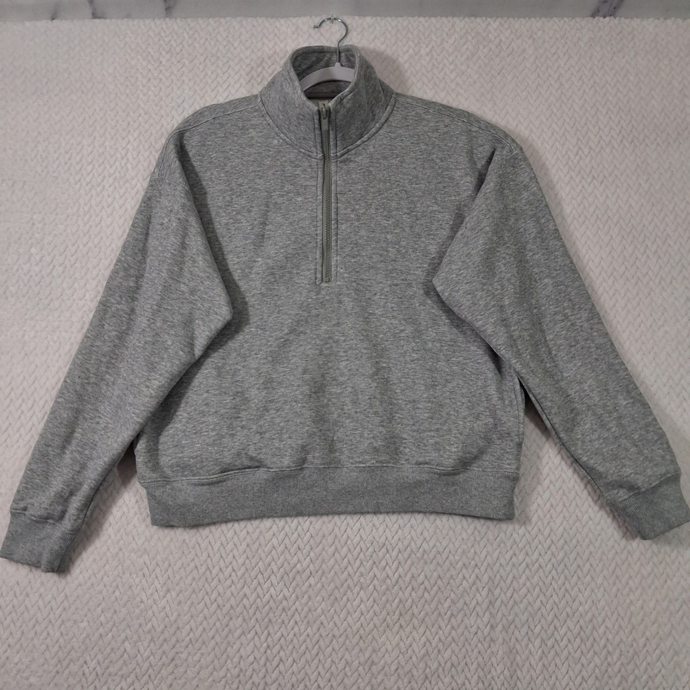 Fabletics Cozy Fleece Half Zip Sweatshirt Womens Large Gray